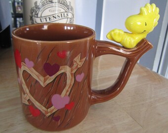 Woodstock Teleflora Mug, Great Valentines Gift, Peanuts, United Features