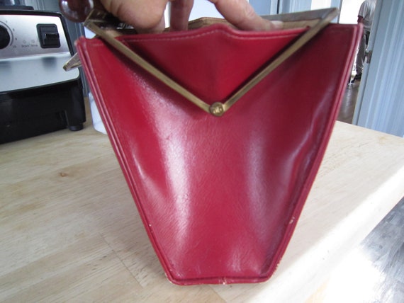 Red Genuine Leather Maximillian Clutch Brass & To… - image 7