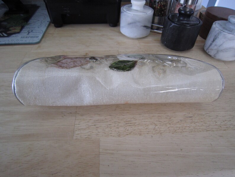 Plastic Floral Clutch Clear Coated Plastic