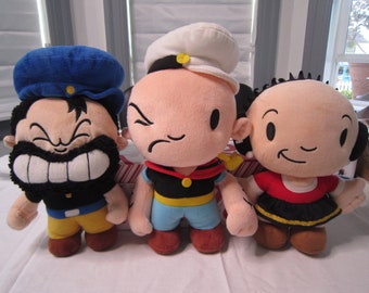 Popeye, Bluto, & Olive, as Children Plush Dolls