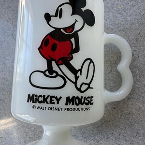 Mickey & Minnie Mouse Milk Glass Pedestal Coffee Mugs, Walt Disney Production image 5