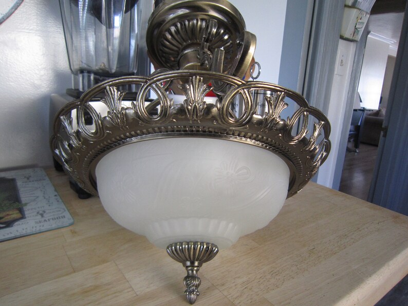 Victoria Style Antique Bronze Ceiling 2 Bulb Light Fixture Etsy