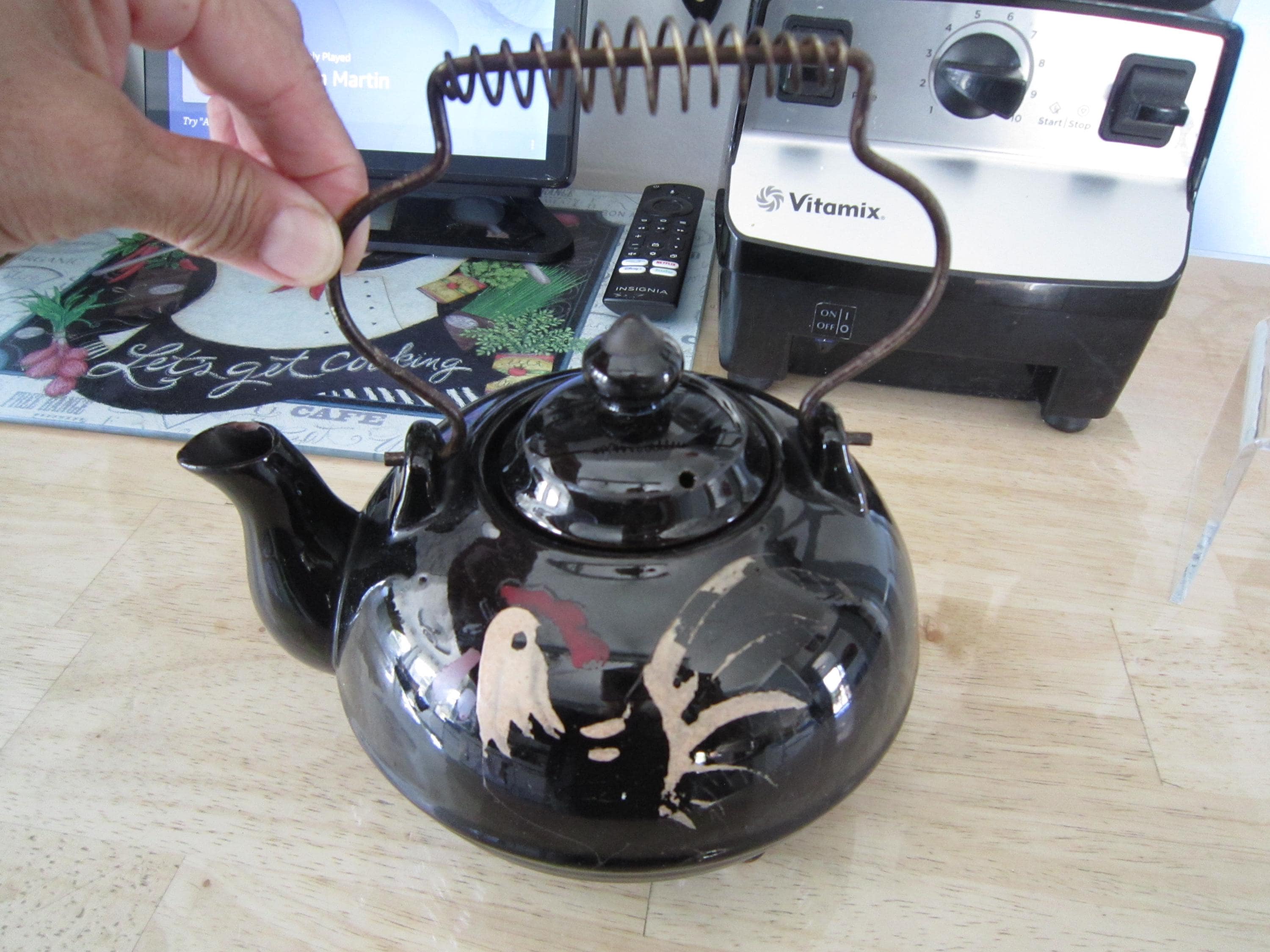 竹手付き黒陶茶具四点セット 茶道具 セット 4点セット 初心者 茶道セット 入門セット 陶器
