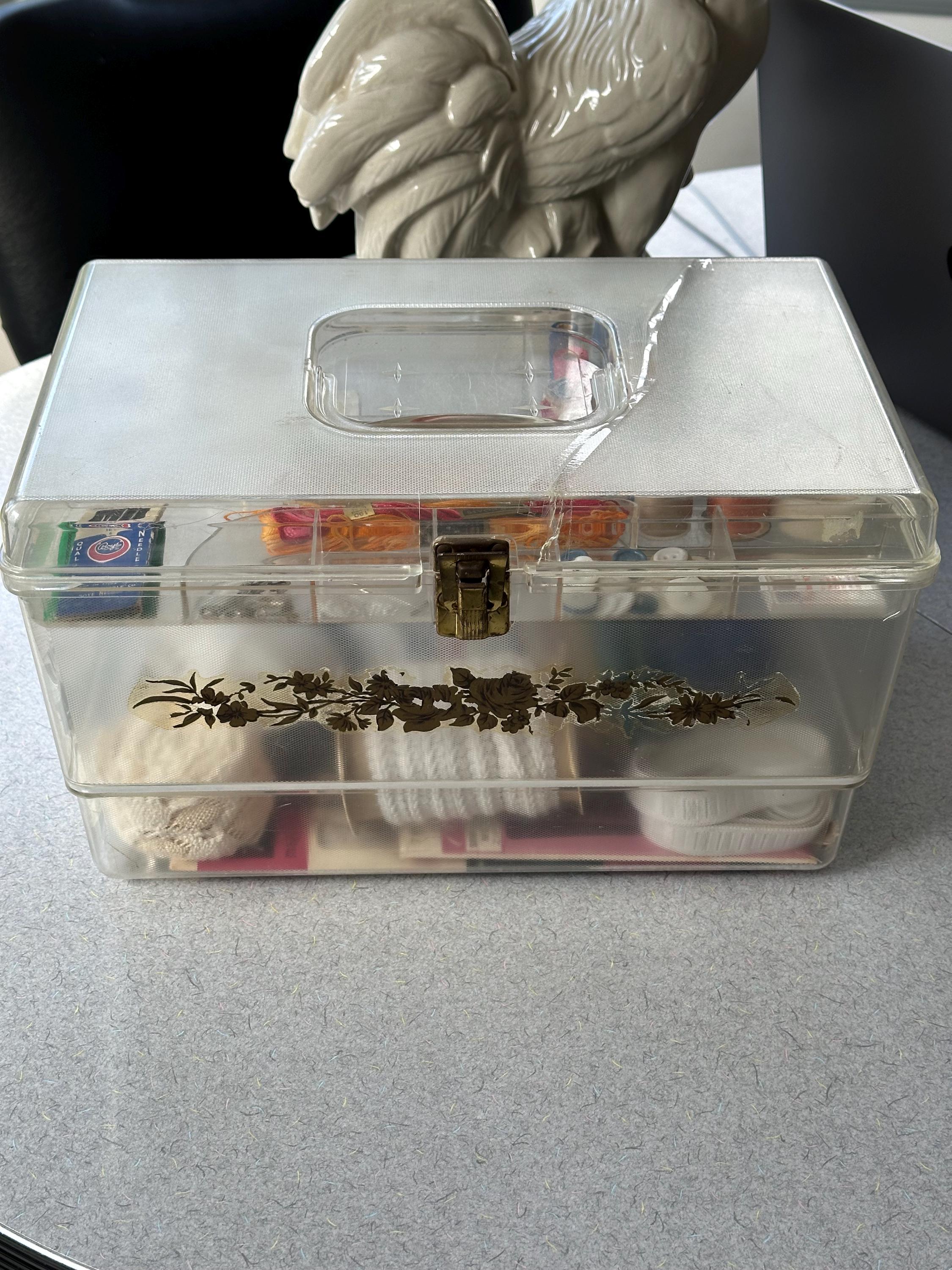 Acrylic Sewing Box with Various Sewing Notions & Supplies