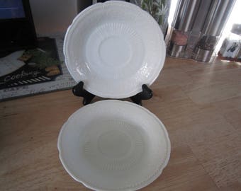 Vitrock Fire King / Anchor Hocking Alice Saucers White