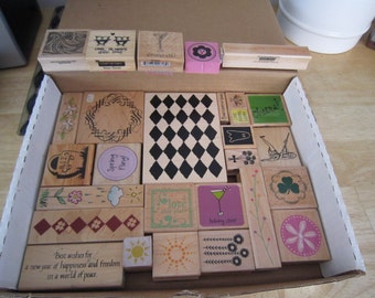 Destash 27 Assorted Sizes Rubber Stamps
