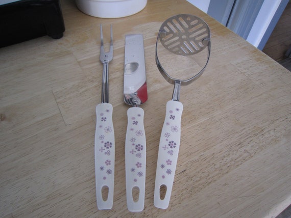 Ekco Cooking Utensils Potato Masher, Meat Fork, & Cake Spatula