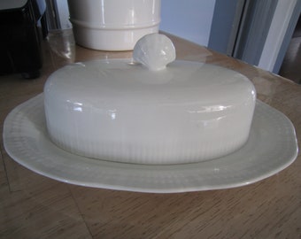 Mikasa Allura White Butter Dish