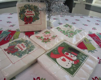 Vintage Christmas Paper Napkins New in Packages, Your Choice