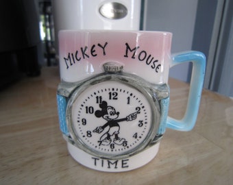 Vintage Mickey Mouse Time Walt Disney Productions Mug