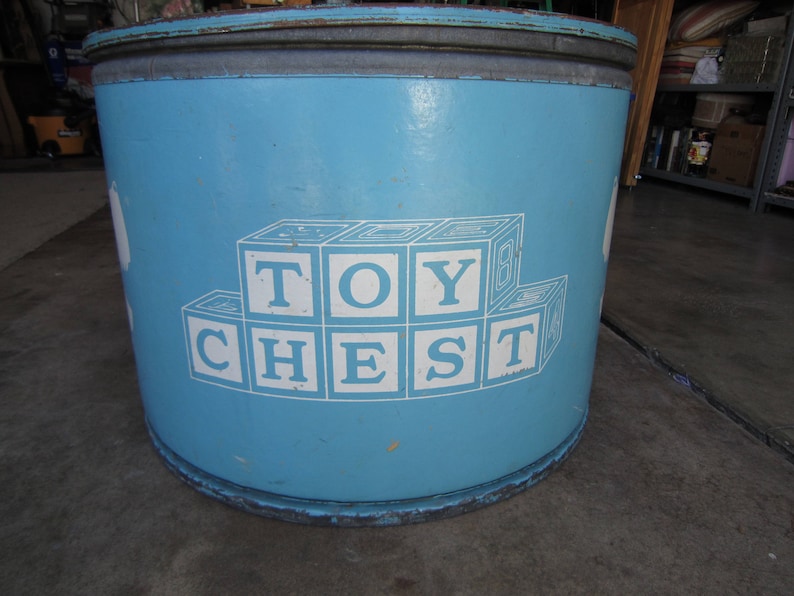 Scotty Dog Round Toy Box/Drum Canister Steel & Cardboard Baby Etsy