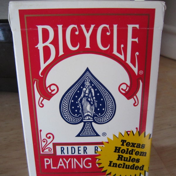 Vintage Bicycle Rider Back Poker 808 Playing Cards Complete Deck, Look New