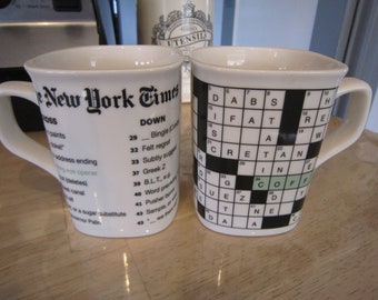 Fish Eddy The New York Times Crossword Coffee Mug Set Square Shape