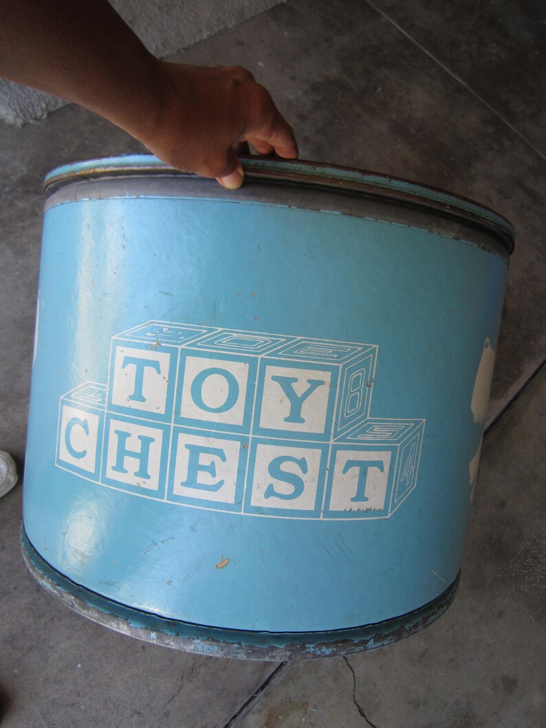 Scotty Dog Round Toy Box/Drum Canister Steel & Cardboard Baby Etsy