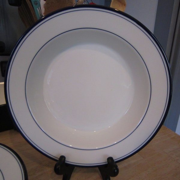 Dansk Concerto Allegro Blue Rimmed Soup Bowls