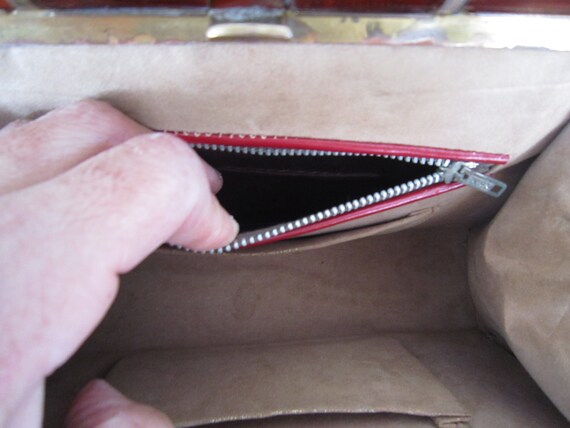 Red Genuine Leather Maximillian Clutch Brass & To… - image 9
