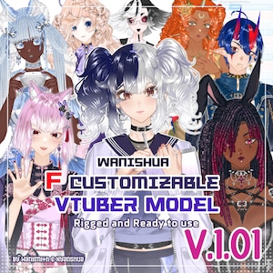 Customizable F Live2D VTuber Model - Premade Fullbody & Ready to use