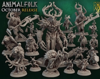 Titan Forge Stl Pack |  ANIMALFOLK October 2021  Stl Pack | Rpg Stl | Dnd Stl | Tabletop Stl | Best Stl Bundle