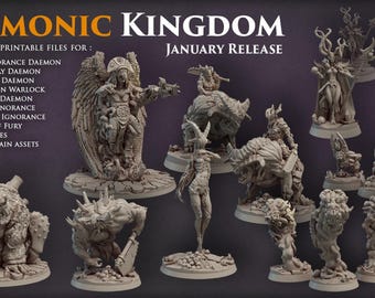 Titan Forge Stl Pack |  Deamonic Kingdom January 2020 Stl Pack | Rpg Stl | Dnd Stl | Tabletop Stl | Best Stl Bundle