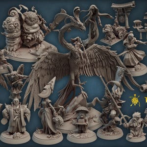 Paquete de stl de Titan Forge / Paquete de stl de YOKAI de abril de 2021 / Stl de rol / Stl de Dnd / Stl de mesa / Mejor paquete de stl