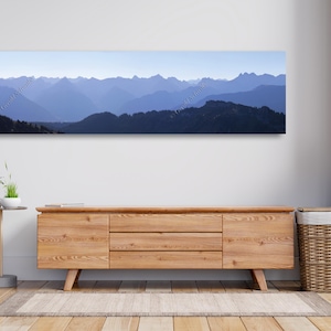 160 x 40 cm Foto-Leinwand, Allgäu, Alpen, Berge, Oberallgäu, Panorama vom Riedbergerhorn, Deko, Wandbild, farbig