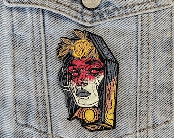 Din begravning // DIY-kista Broderad Stryk-på-lapp Applikation Märke Hantverk Motiv Gotisk Presentidé Tatueringsstil Kista Gotisk Punk Metall x