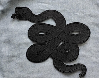 Black Mamba // Snake Large Back Patch Embroidered Iron Sew On DIY Motif Applique Gift Punk Metal Aesthetic Gothic Patches For Jackets In UK