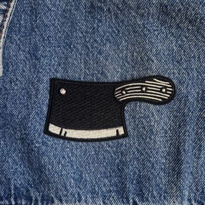 Butcher's Knife Embroidered Patch - Iron/Sew On Applique Cleaver Motif