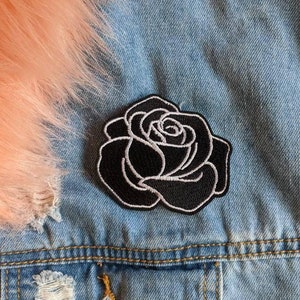 Bad Bunch // Goth Gothic DIY Flower Rose Roses Embroidered Iron Sew On Patch Badge Applique Cute Gift Style Bloom Craft Motif Floral Nature