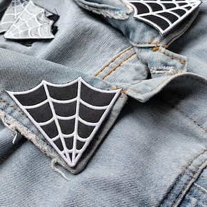 Spider Jacket Patch Web of Lies // DIY Spider Embroidered Patch Applique Collar Iron Sew on ...