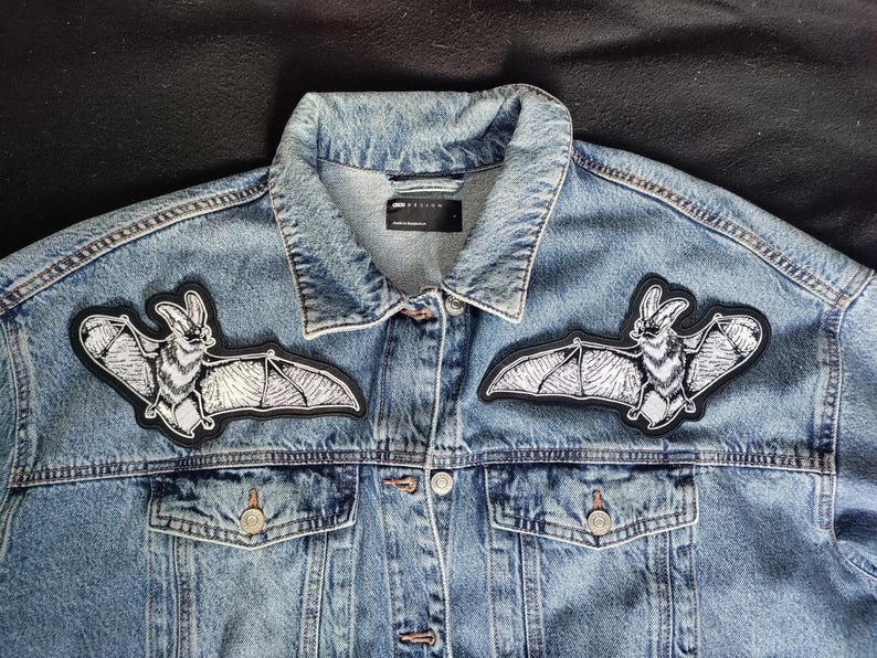 Bat Patch Bat Patch Set - Embroidered Iron On/sew On, Gothic Horror Motif ...