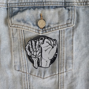 Death Wish // Poison DIY Embroidered Patch Iron Sew On Gothic Aesthetic Bottle Badge Applique Craft Skull For Jackets In The UK Gift Punk X