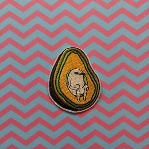 Pit Of Despair // Avocado-meme DIY-appliqué geborduurde ijzeren naaipatch Ambachtelijk motief cadeau-idee grappige cartoon man patches voor jassen UK Fun