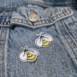 Oh Honey // Small Bee DIY Embroidered Iron Sew On Patch Bumble Bees Summer Applique Kids Cute Set Of Animal Insect Patches For Jackets In UK