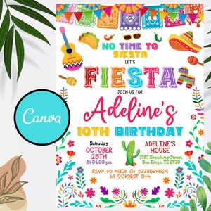 Editable Fiesta Birthday Invitation: Mexican Papel Design (Digital Printable)
