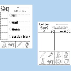 Letter of the Week "q" Worksheets, Alphabet Busy Book, Learning Binder ...