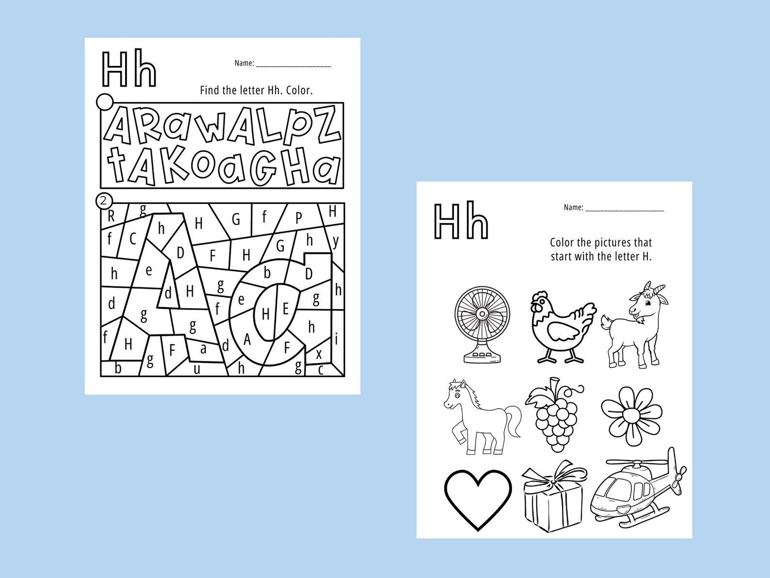 Letter of the Week "h" Worksheets, Alphabet Busy Book, Learning Binder ...