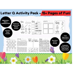 Letter of the Week "q" Worksheets, Alphabet Busy Book, Learning Binder ...