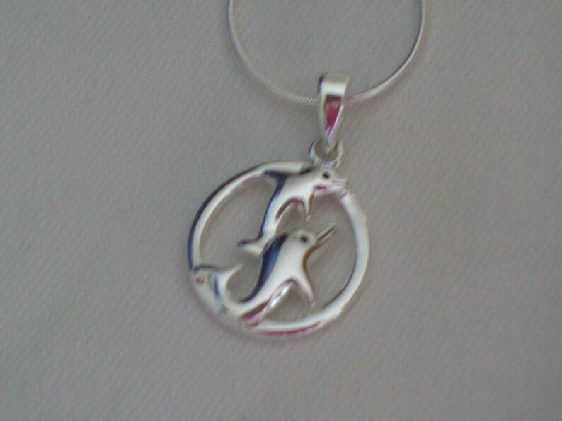 Dolphin Sterling Silver Necklace image 4