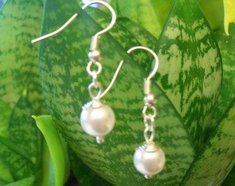 Wire Wrapped Pearl Earrings