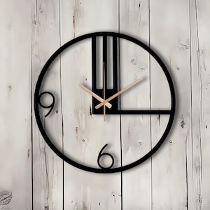 Modern Wall Clock, Unique Gift, Home Decor, Small Kitchen Clock, Minimalist Clock For Wall, Clock With  Silent Mechanism, Hands Color Option