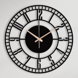 Oversized Metal Wall Clock, Home Decor for Wall, Unique Wall Clock, Modern Metal Wall Art, Decorative Living Room Clock, Housewarming Gift