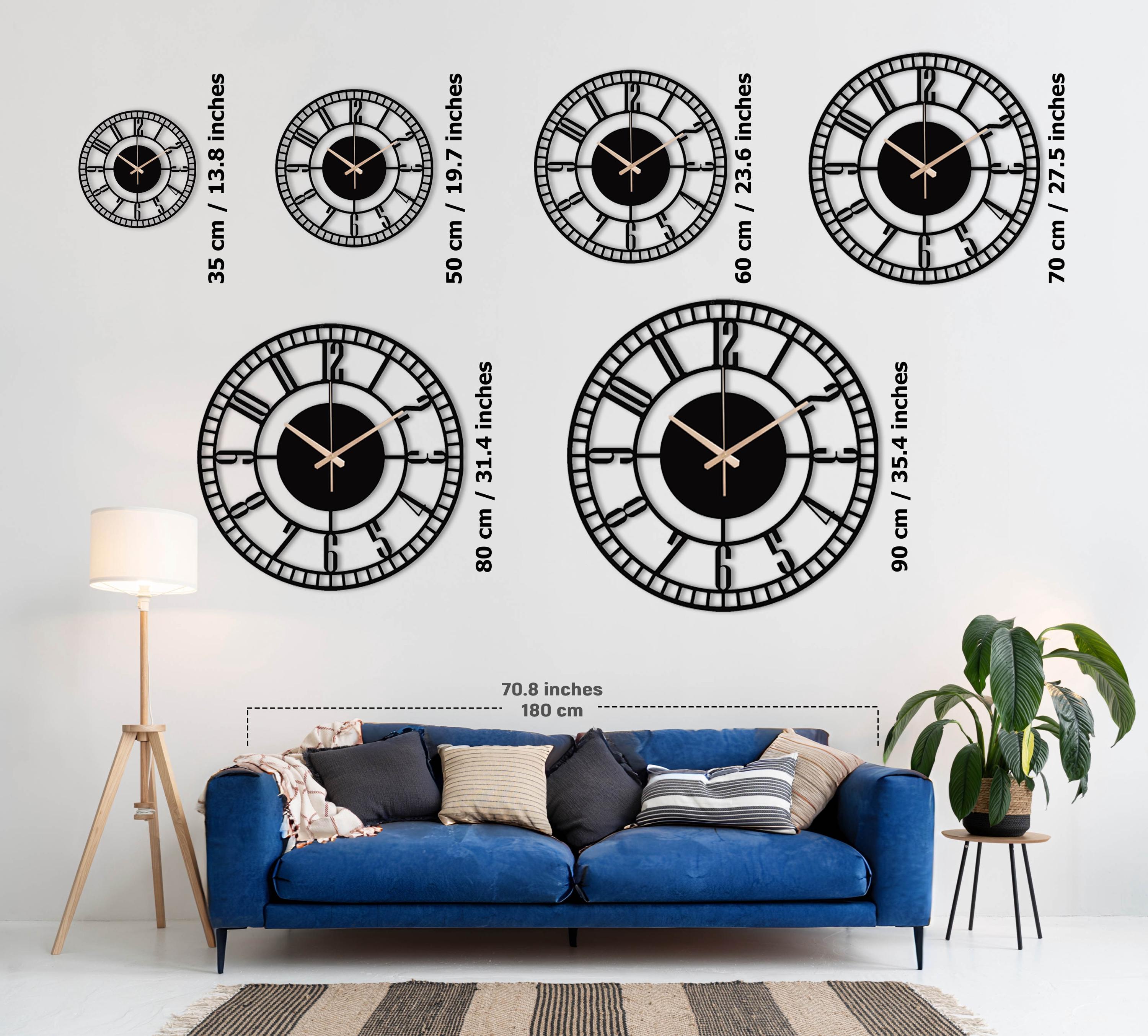Oversized Metal Wall Clock: Modern Home Decor, Silent Clock - Etsy