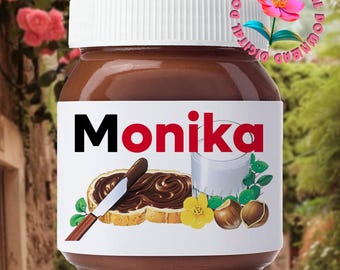 Gepersonaliseerde Nutella-label - aangepaste digitale sticker - label met jouw tekst