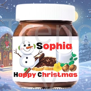 Spersonalizowana etykieta Nutella – spersonalizowana naklejka cyfrowa – etykieta z Twoim tekstem – prezent świąteczny