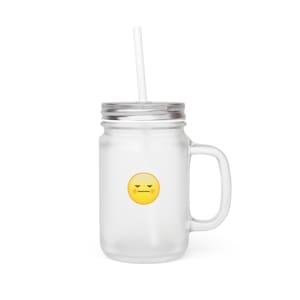 Tarro de cristal con emojis, vaso de cristal con cara de gruñón, utensilios de cocina novedosos, taza divertida para beber, regalo para amantes de las emociones, decoración única para el hogar.