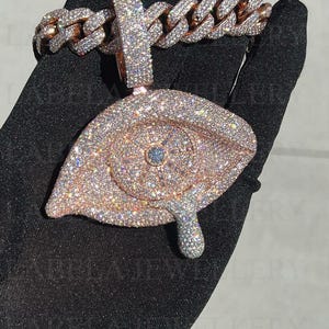 Stunning Evil Eye Pendant for Men | Moissanite Hip Hop Necklace in 925 Silver  Hip Hop Pendant Custom Hip Hop Pendant | moissanite pendant