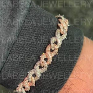 Luksusowa bransoletka z ogniwami Moissanite ze srebra próby 925 z kubańskim moissanitem - Unisex Hip Hop Jewelry | Bransoletka Miami Cuban Link Box Lock o długości 14 mm