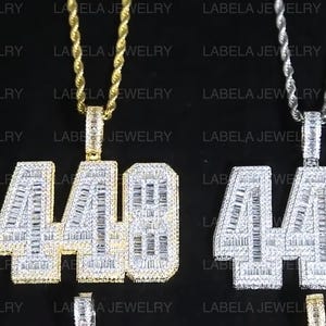 Colgante con letras brillantes y brillantes, colgante, diamantes de moissanita helados, joyería de plata de hip hop, colgante para hombre
