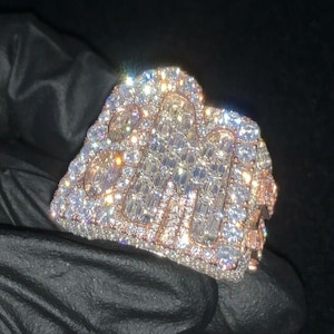 Iced Out Personalised Name Rings for Men | VVS Clarity Moissanite diamond  Rings | Statement Rings | Custom Name Ring | Hip Hop Jewelry Gift